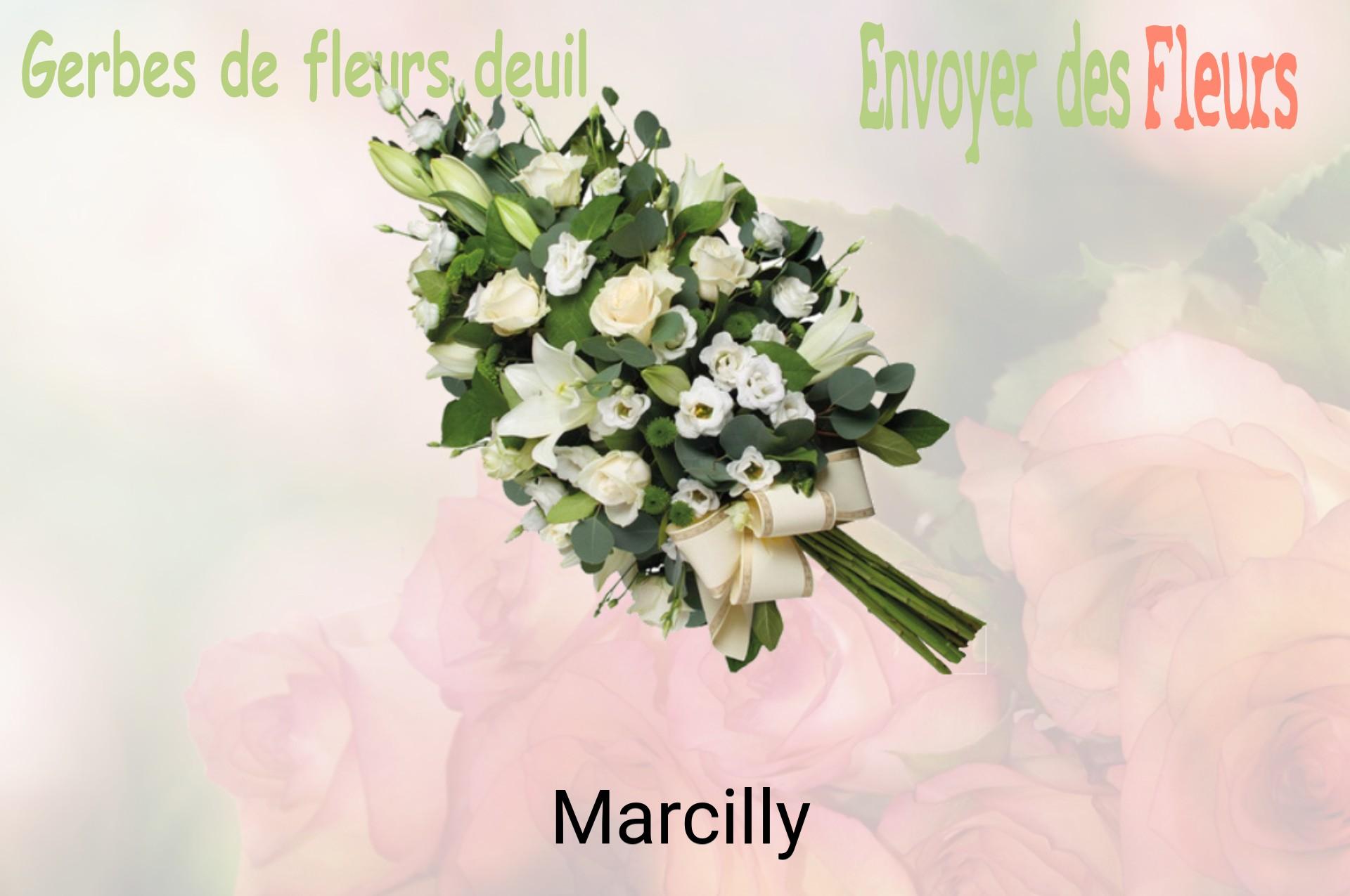 Gerbe de fleurs de deuil livrée à Marcilly